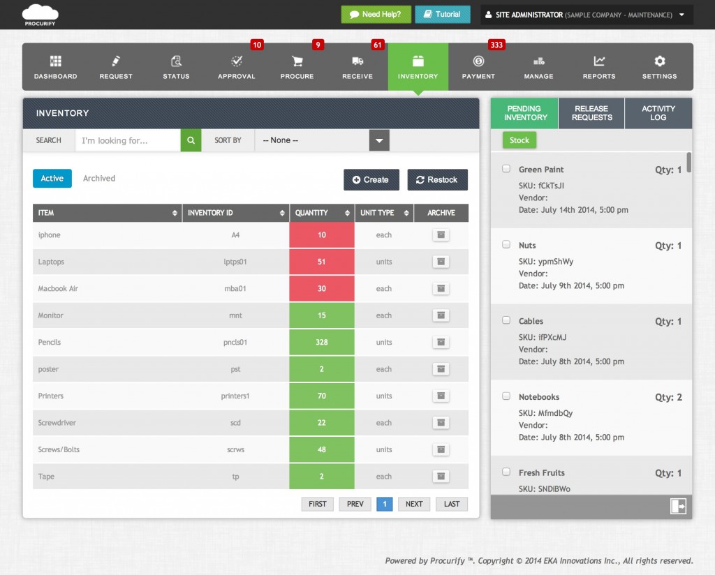 screenshot-procurify-inventory-management