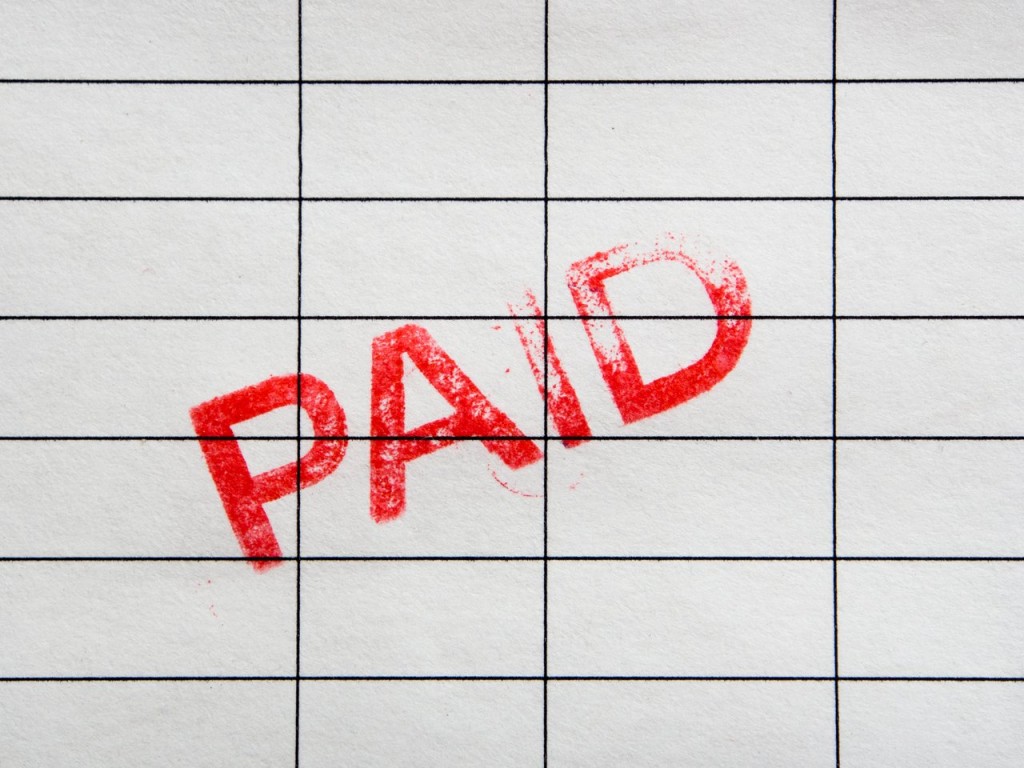 accounts receivable paid stamp