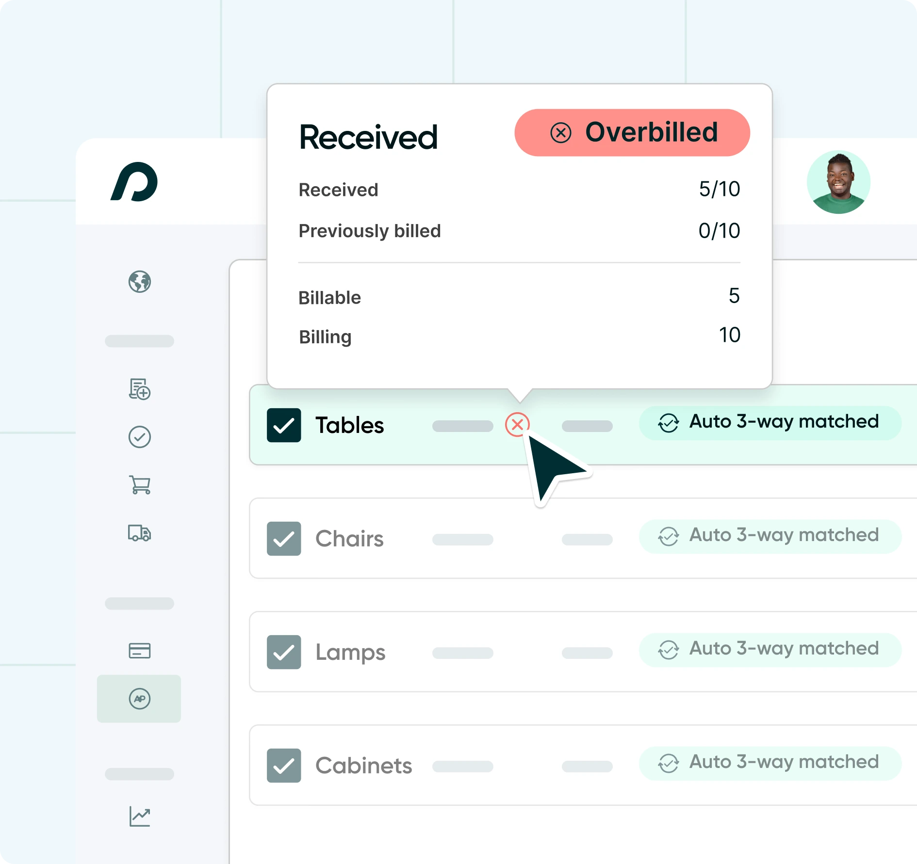 Procurement software accounts payable module