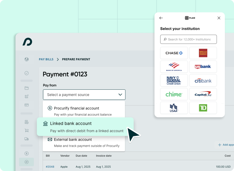 Direct Debit for Bill Pay | Procurify